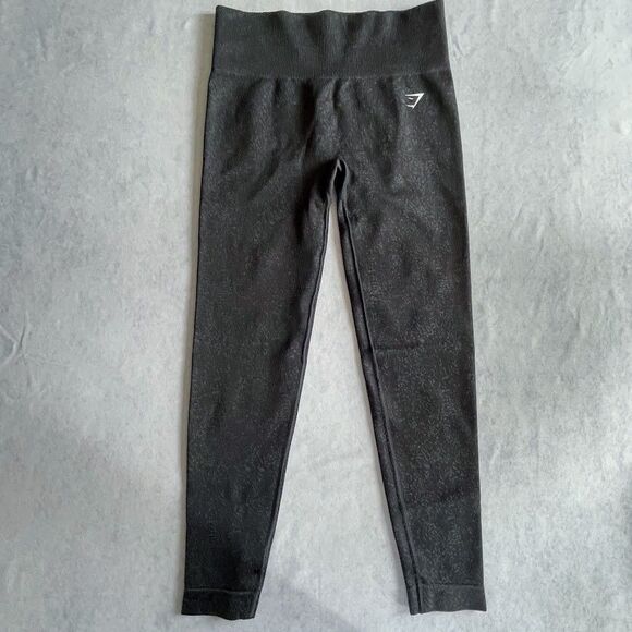 Gymshark Leggings Womens Size M Black Mineral Adapt Fleck Seamless High Rise - Picture 1 of 12